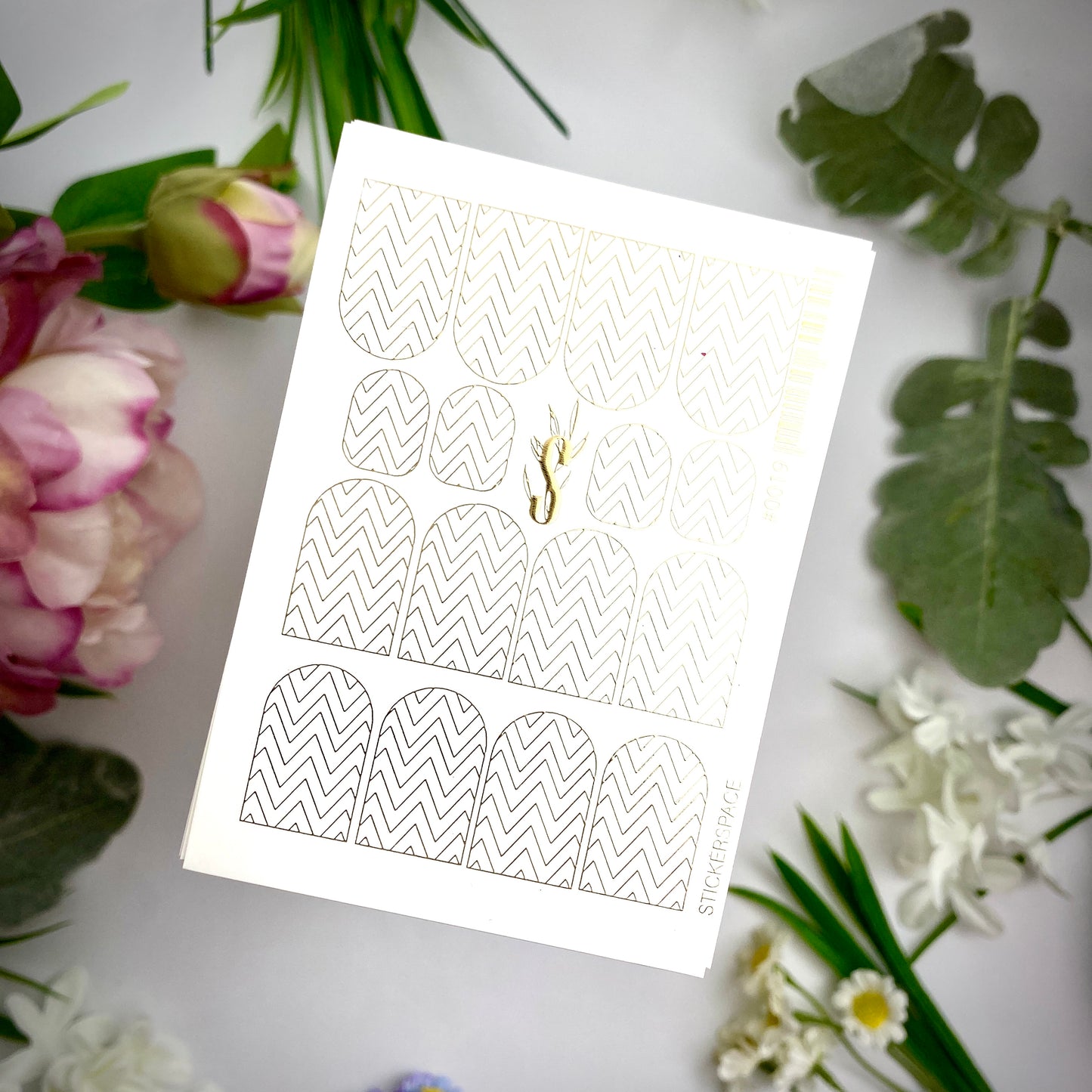 Gold Foil Nail sliders - 0019