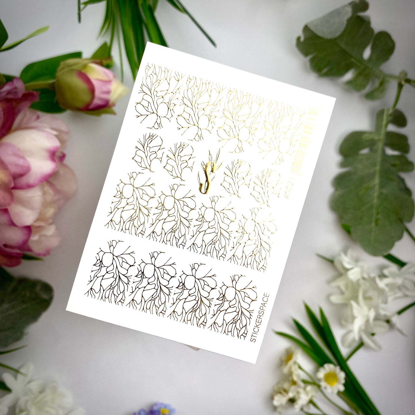 Слайдери для нігтів із золотої фольги - 0021