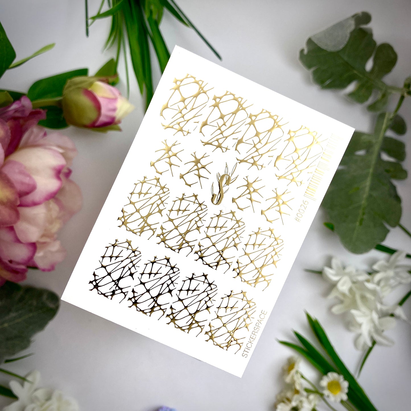 Gold Foil Nail sliders - 0026