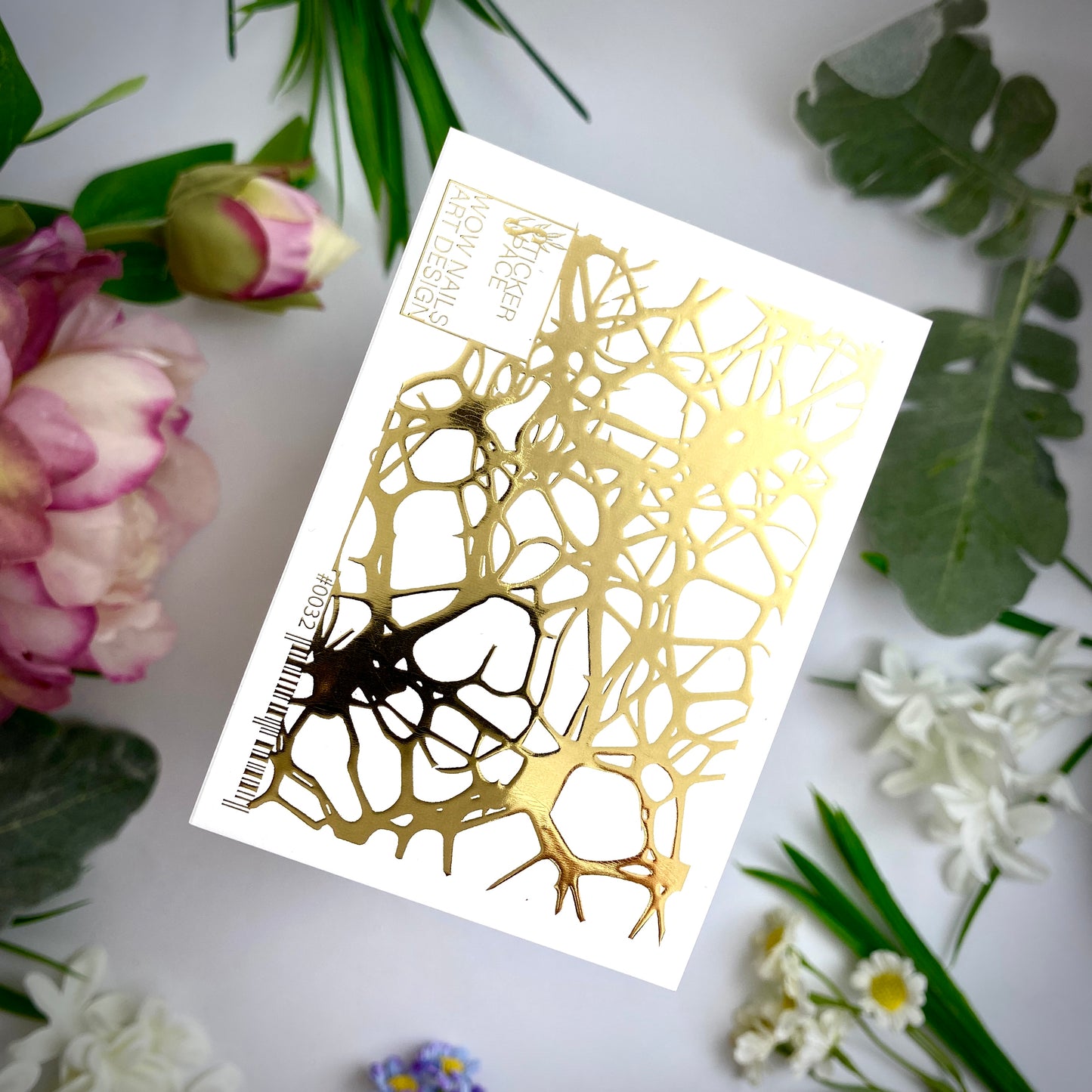 Слайдери для нігтів із золотої фольги - 0032