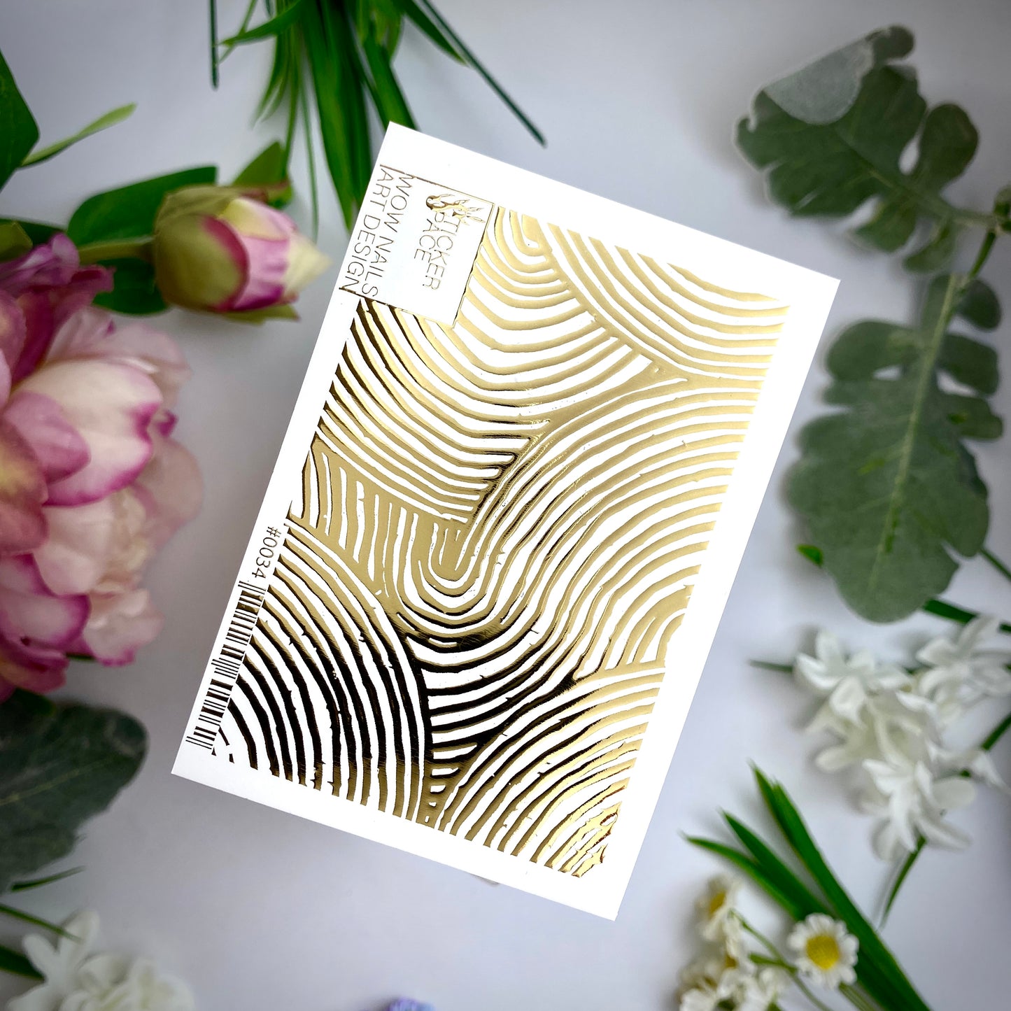 Gold Foil Nail sliders - 0034