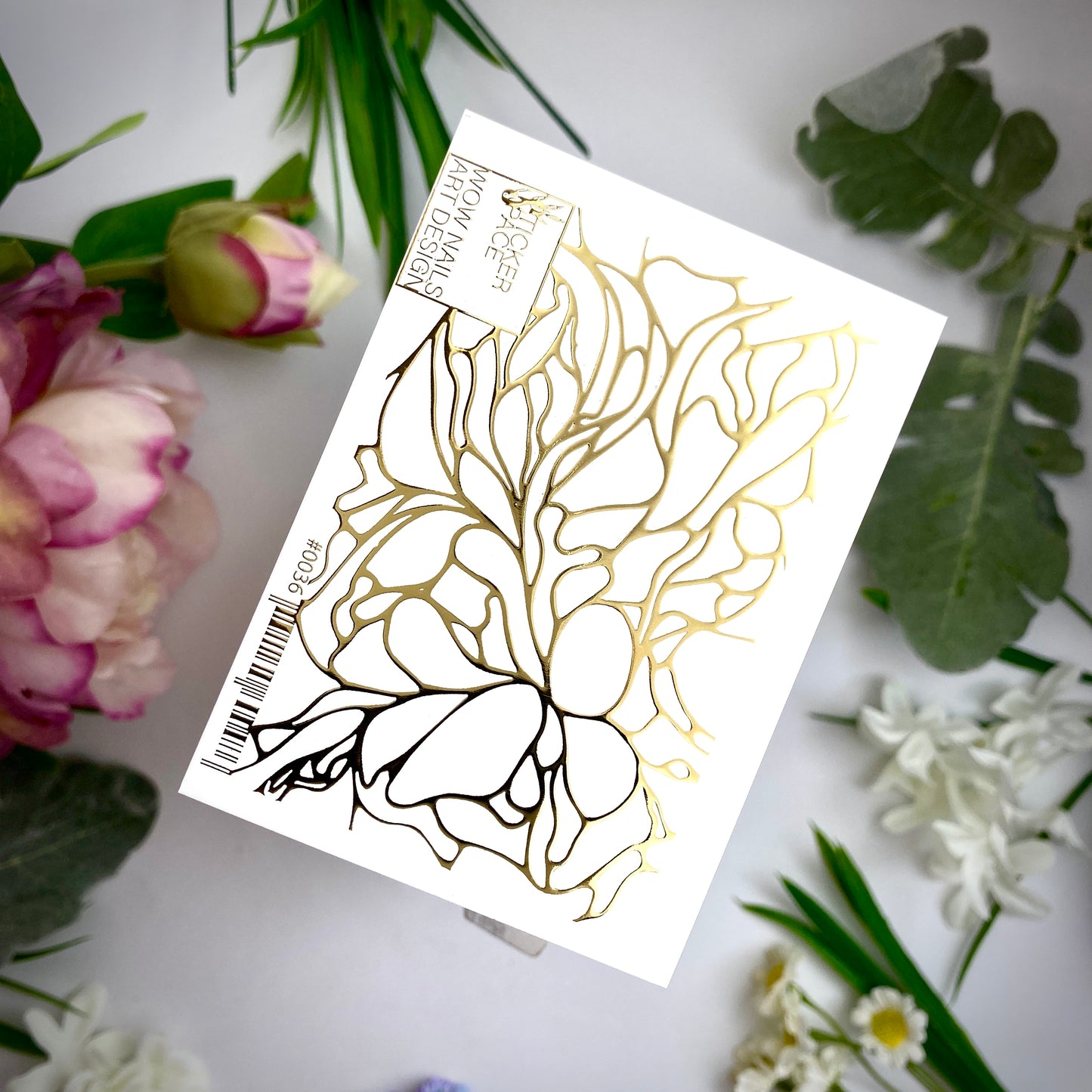 Слайдери для нігтів із золотої фольги - 0036