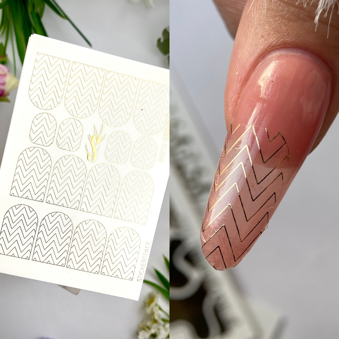 Gold Foil Nail sliders - 0019