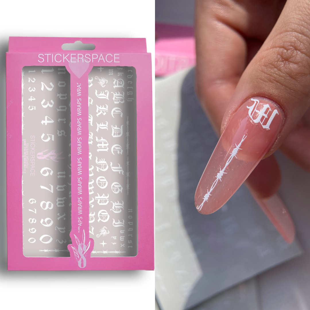 Nail stickers "Gothic white"