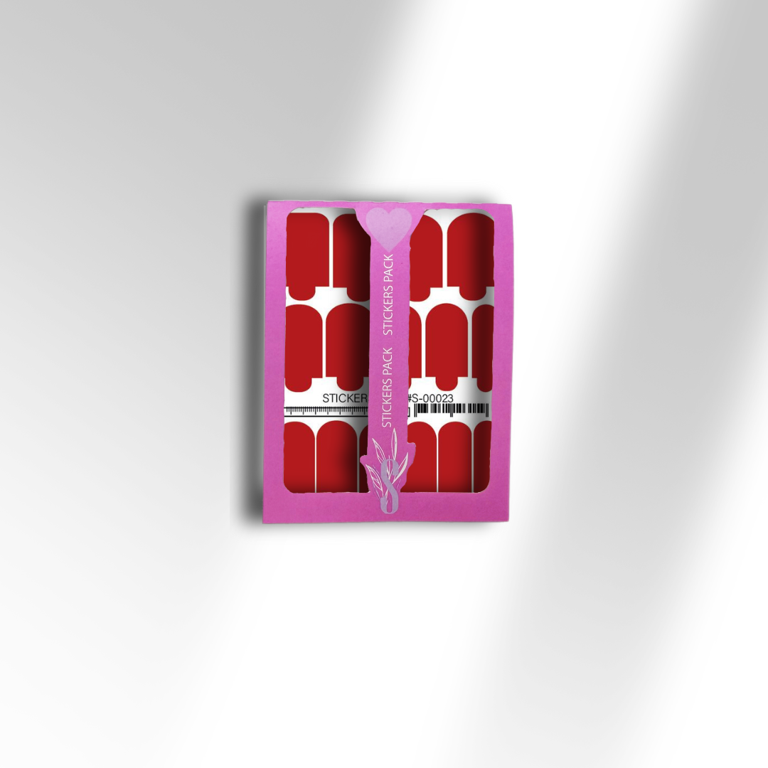 Nail wraps mini Bright red S-00023