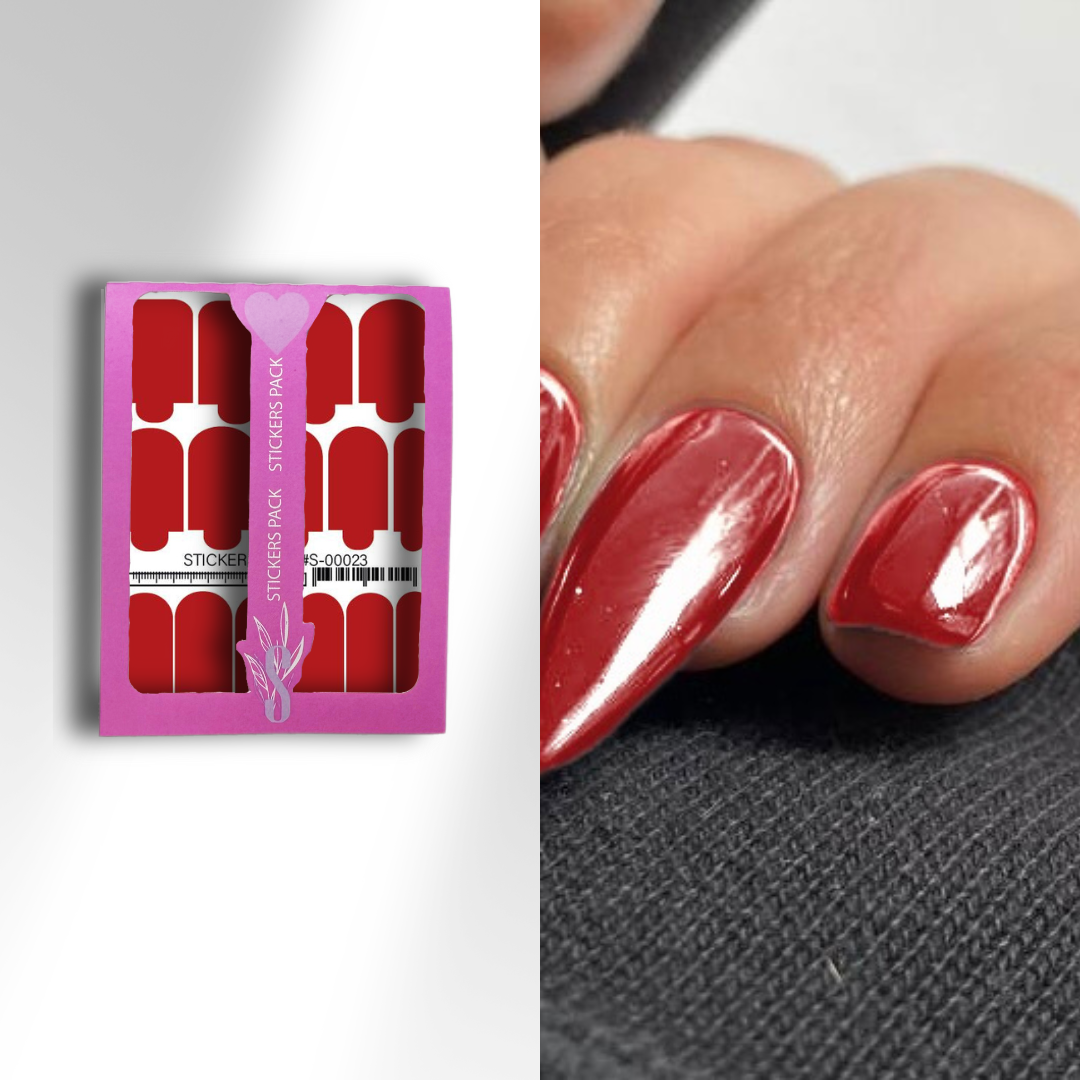 Nail wraps mini Bright red S-00023
