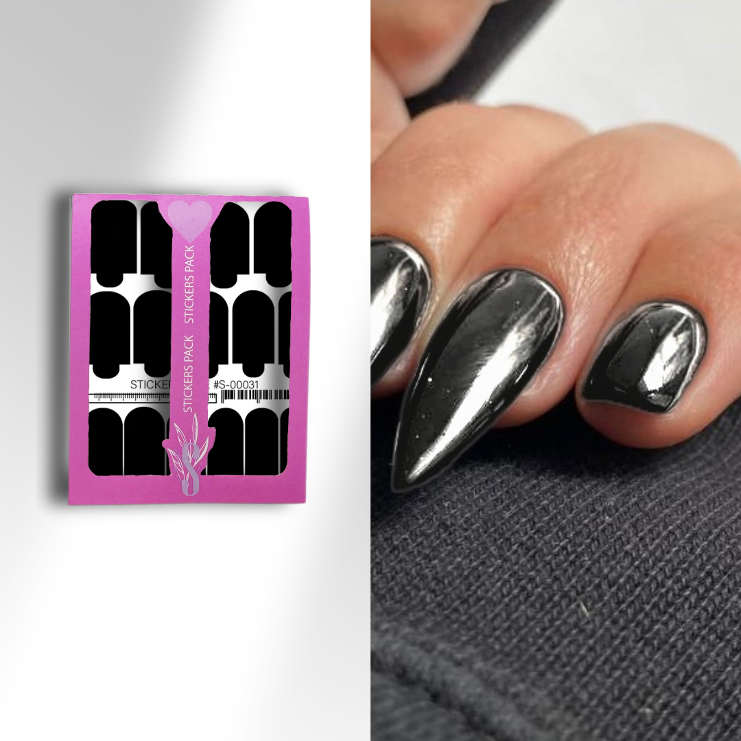 Міні-плівки для нігтів чорного кольору S-00031