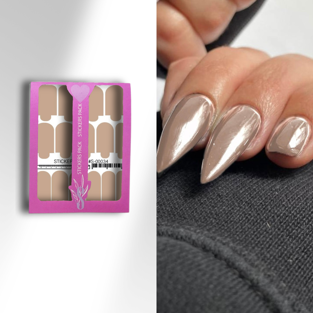 Міні-плівки для нігтів Бежево-рожеві S-00034