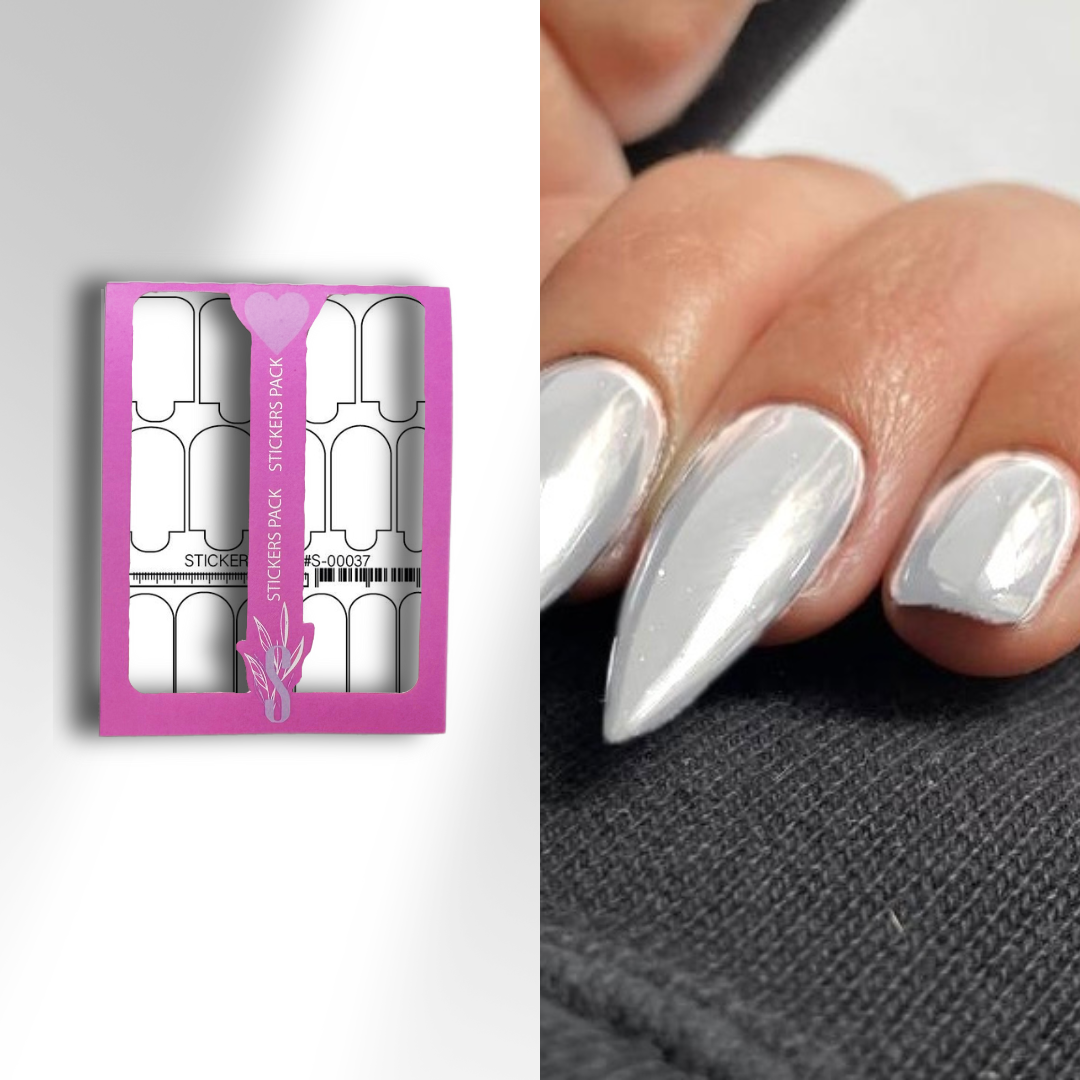 Nail wraps mini White S-00037