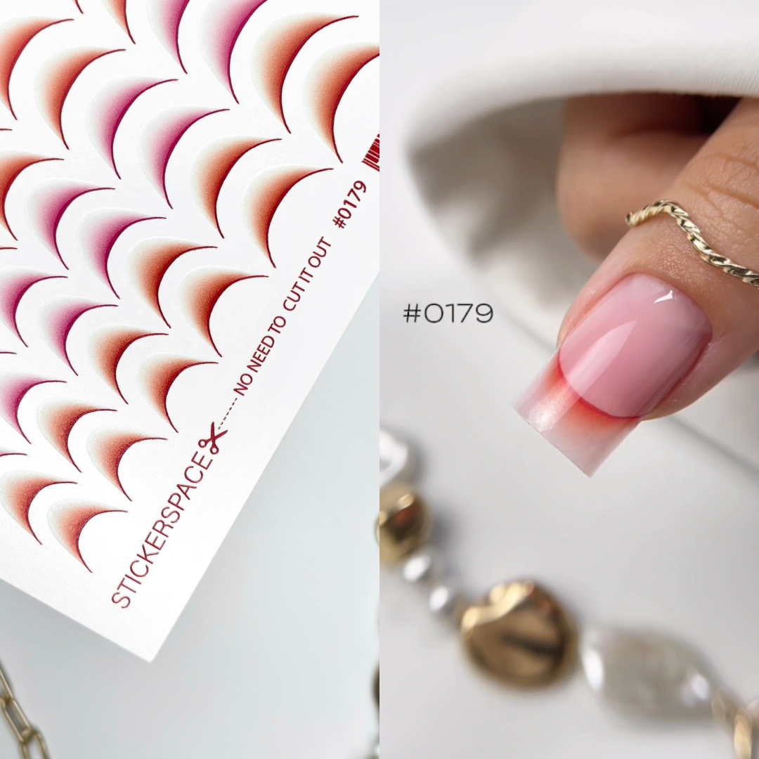 Слайдери для манікюру - Френч градієнт 0179