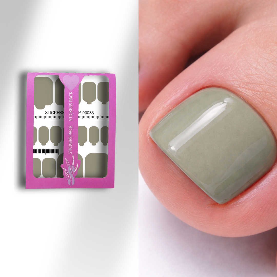 Міні-плівки для нігтів кольору хакі S-00032