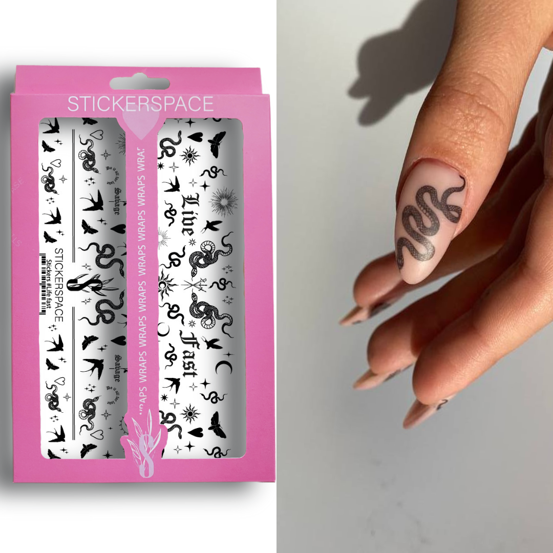 Стікери для нігтів "Live Fast"