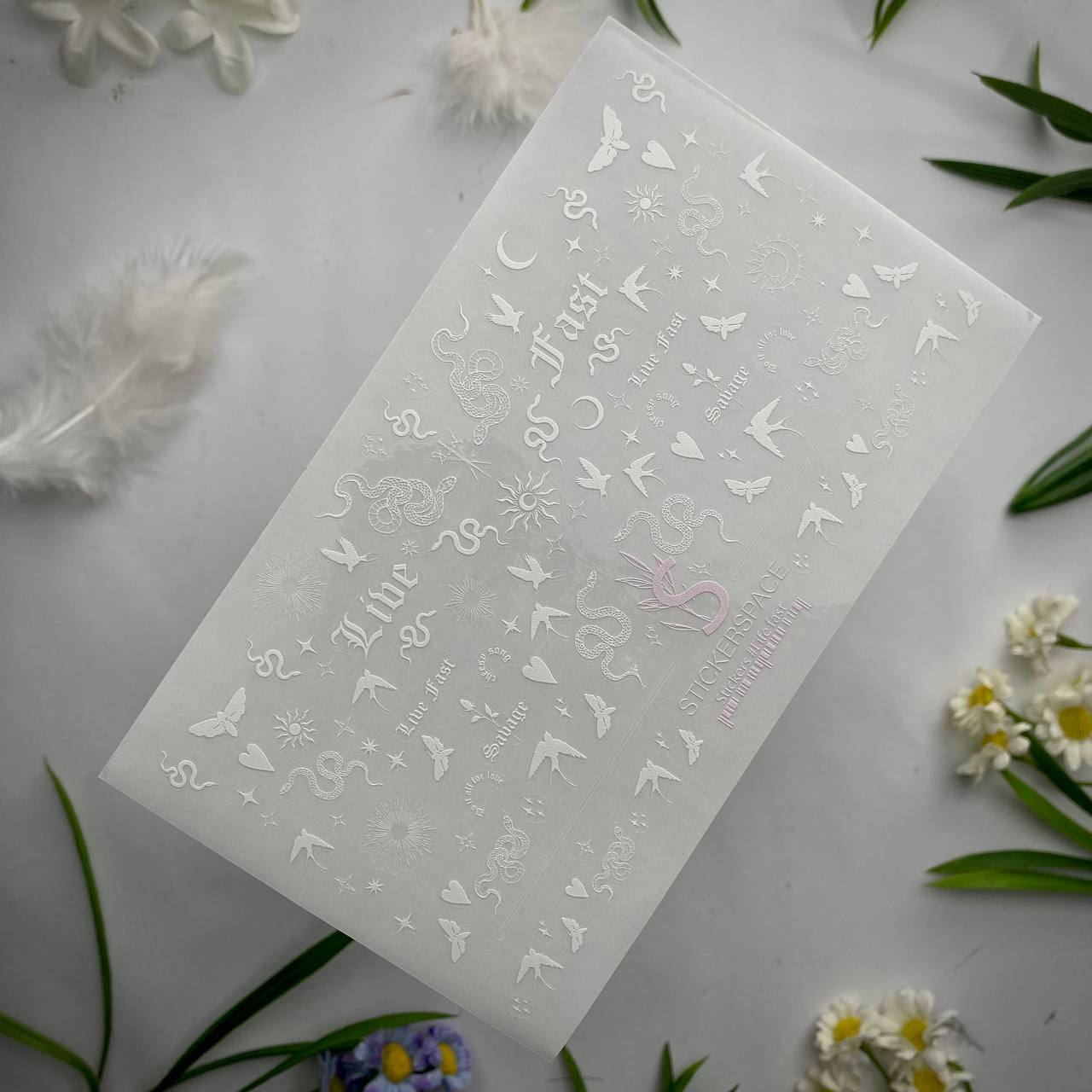 Nail stickers "Gothic white"