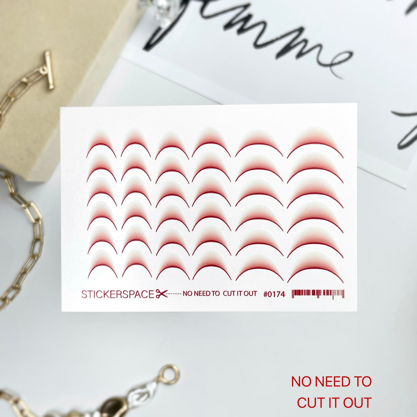 Manicure nail sliders - French Gradient 0174