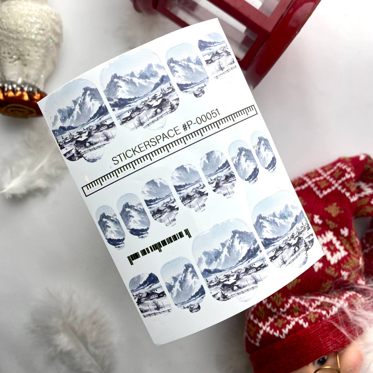 Nail pedicure wraps mini New Year P-00051