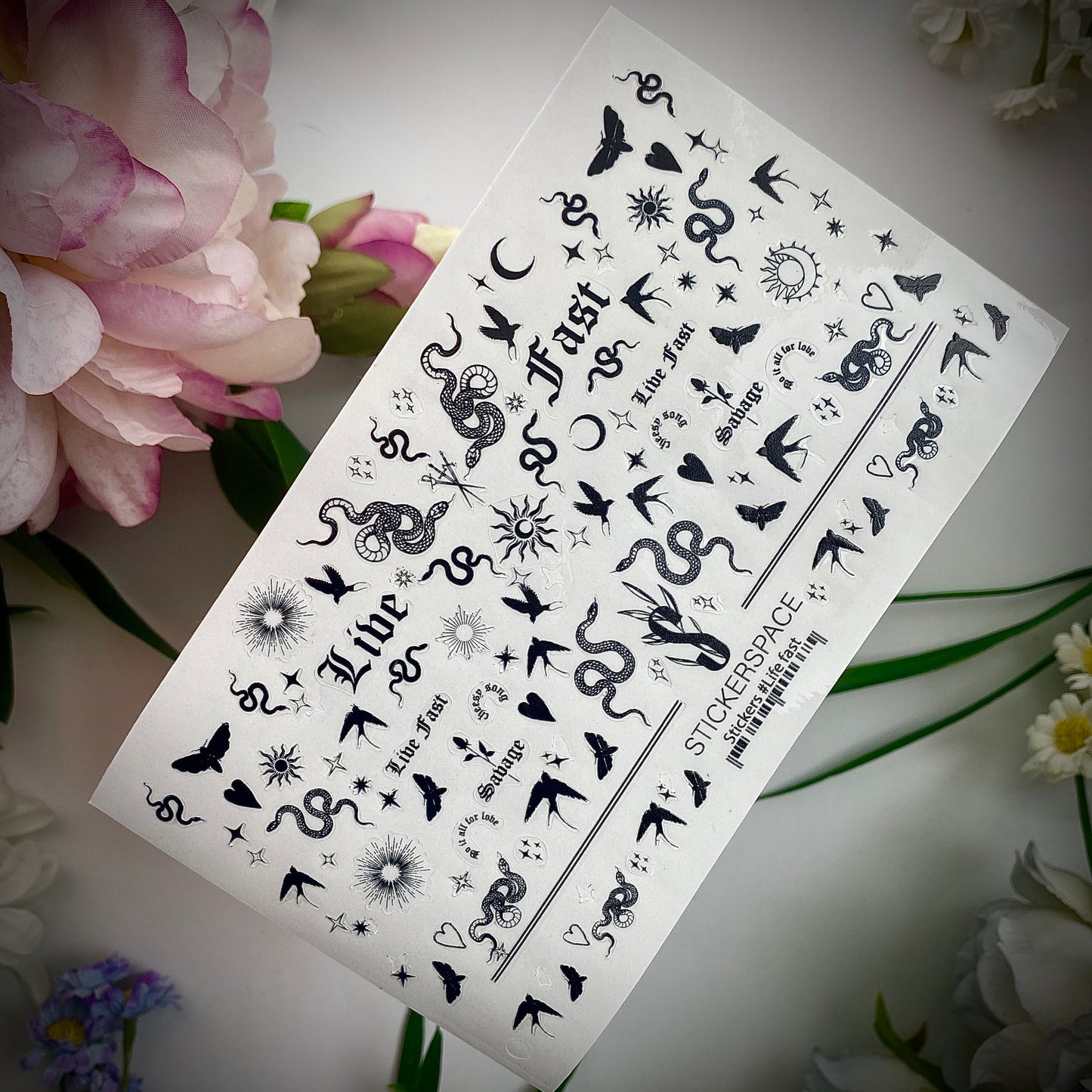 Стікери для нігтів "Live Fast"