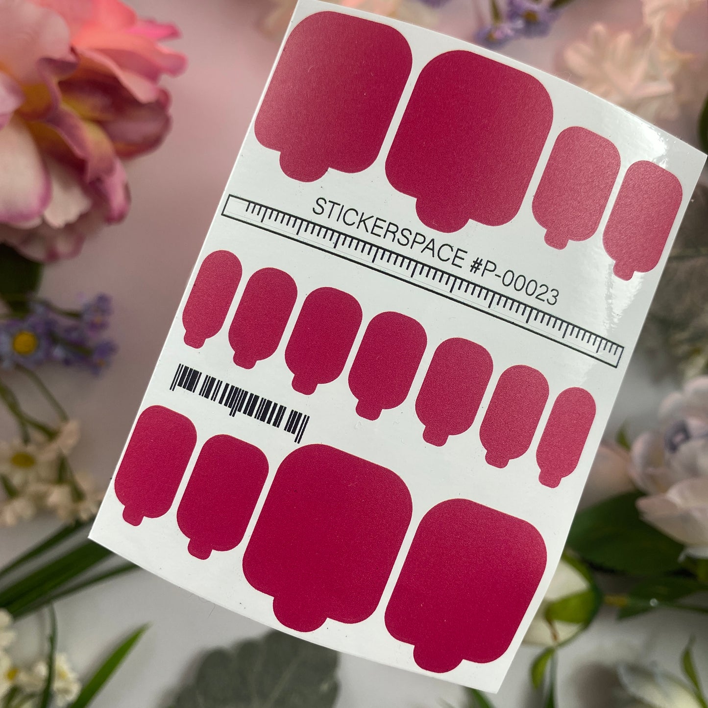 Міні-плівки для нігтів яскраво-рожевий S-00022