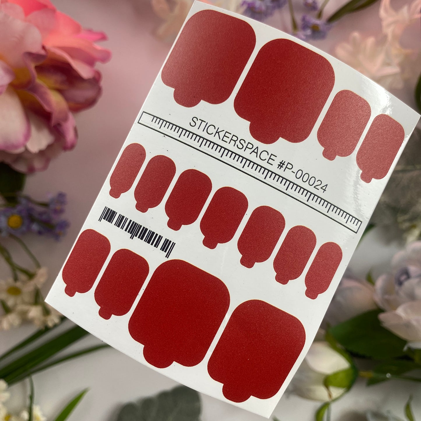 Nail wraps mini Bright red S-00023