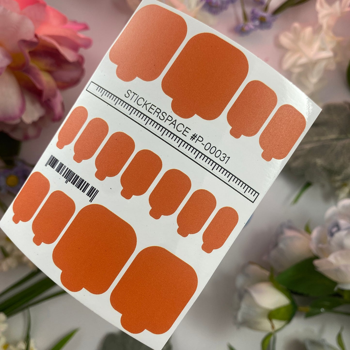 Міні-плівки для нігтів помаранчевого відтінку S-00030