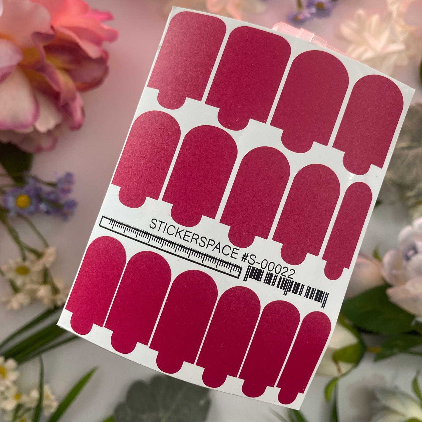 Міні-плівки для нігтів яскраво-рожевий S-00022