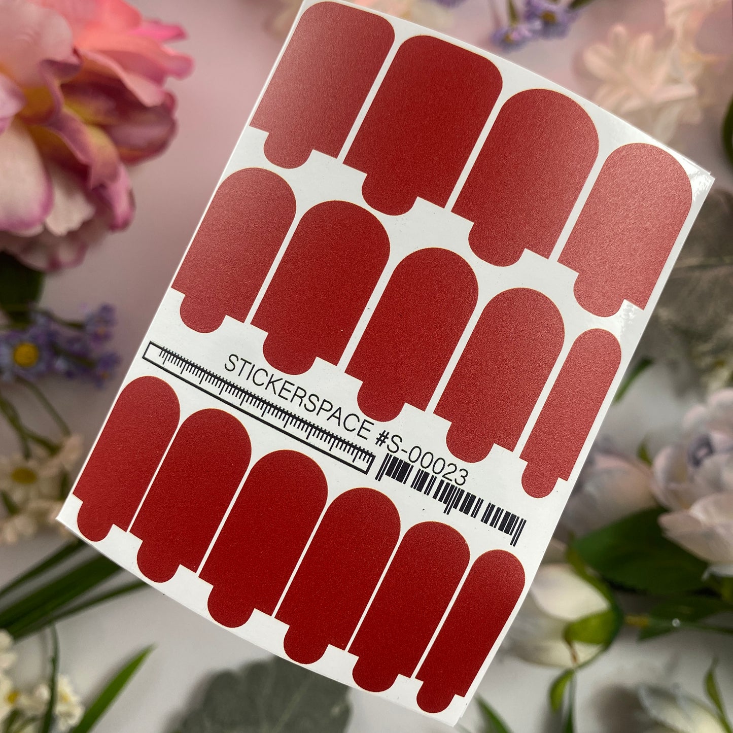 Nail wraps mini Bright red S-00023