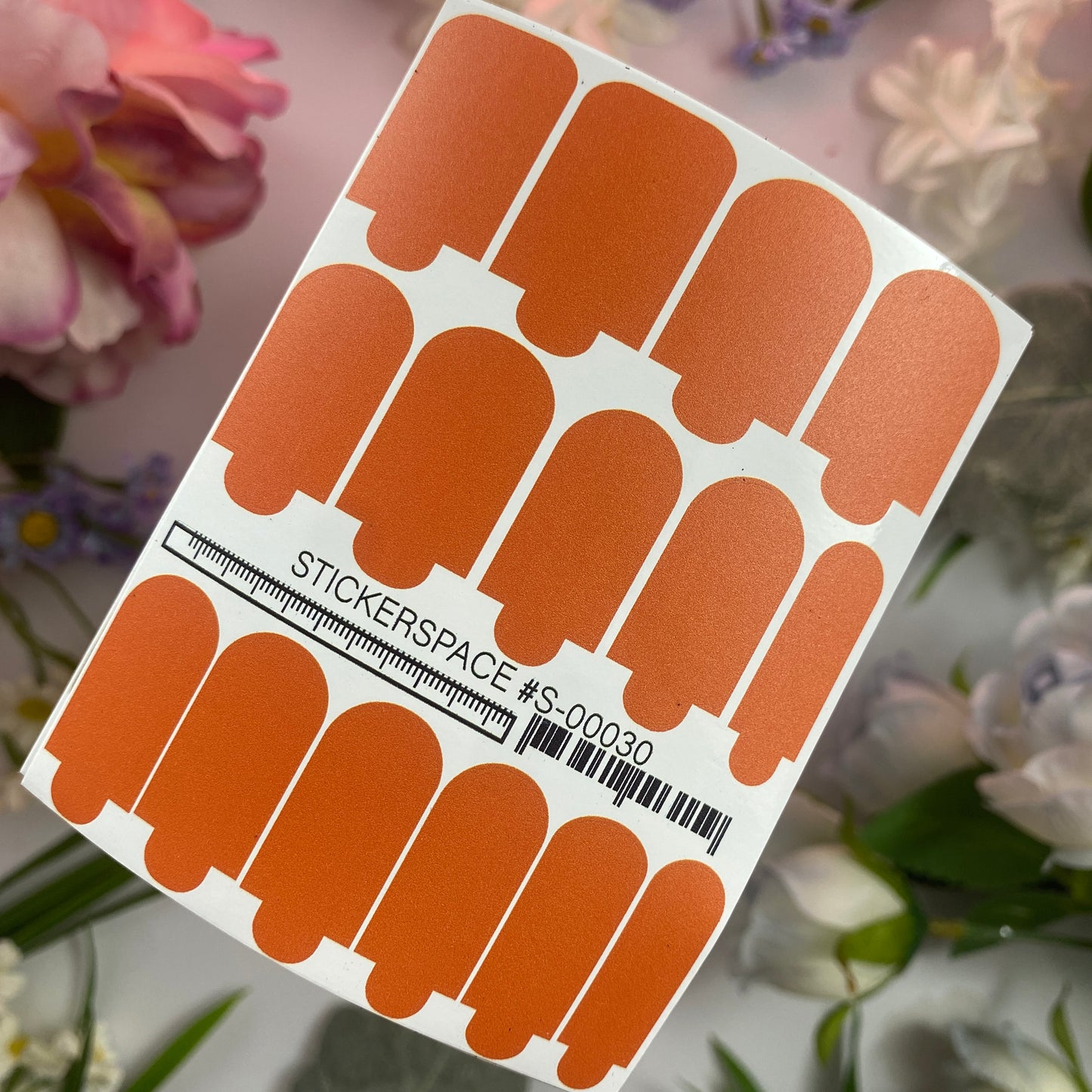 Міні-плівки для нігтів помаранчевого відтінку S-00030