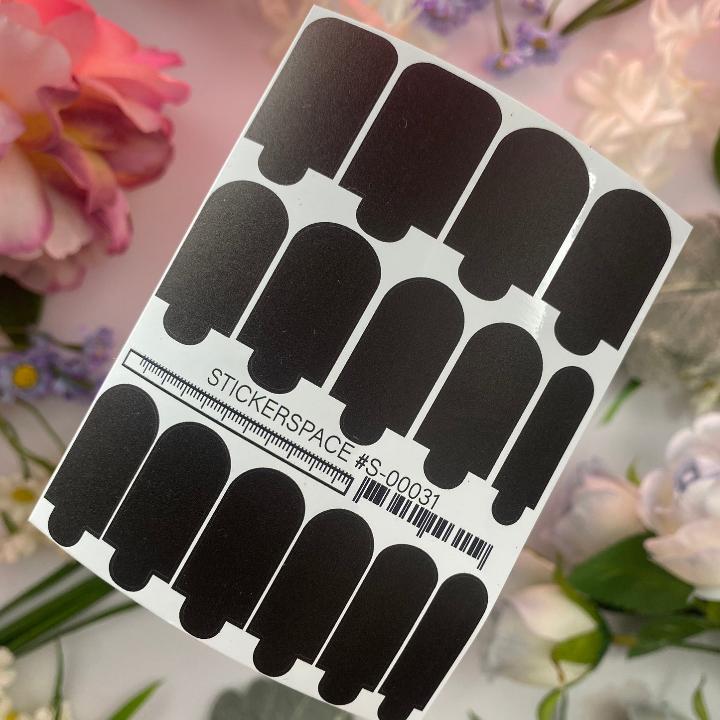 Міні-плівки для нігтів чорного кольору S-00031