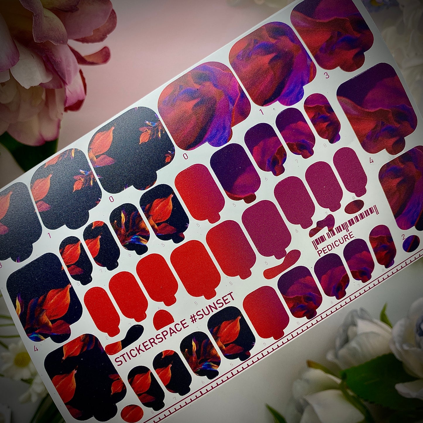 Nail pedicure wrap "Sunset"