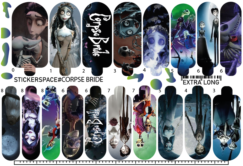 Nail wrap "Corpse Bride XL"