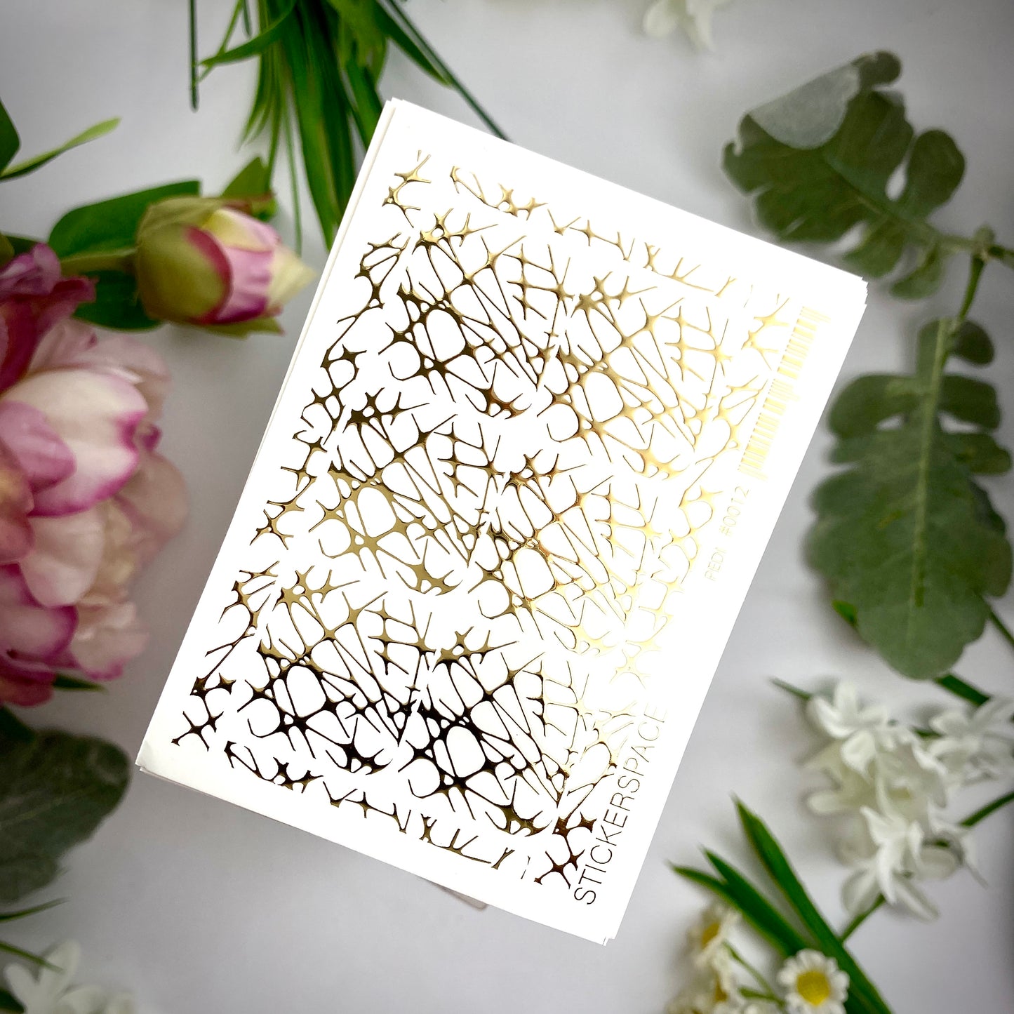 Слайдери для нігтів із золотої фольги - 0012