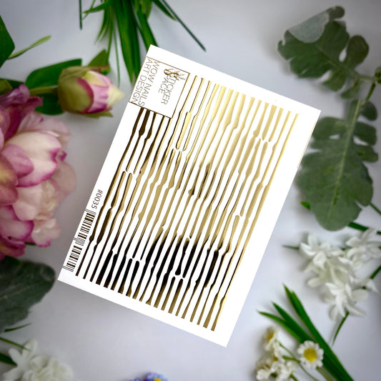 Слайдери для нігтів із золотої фольги - 0035