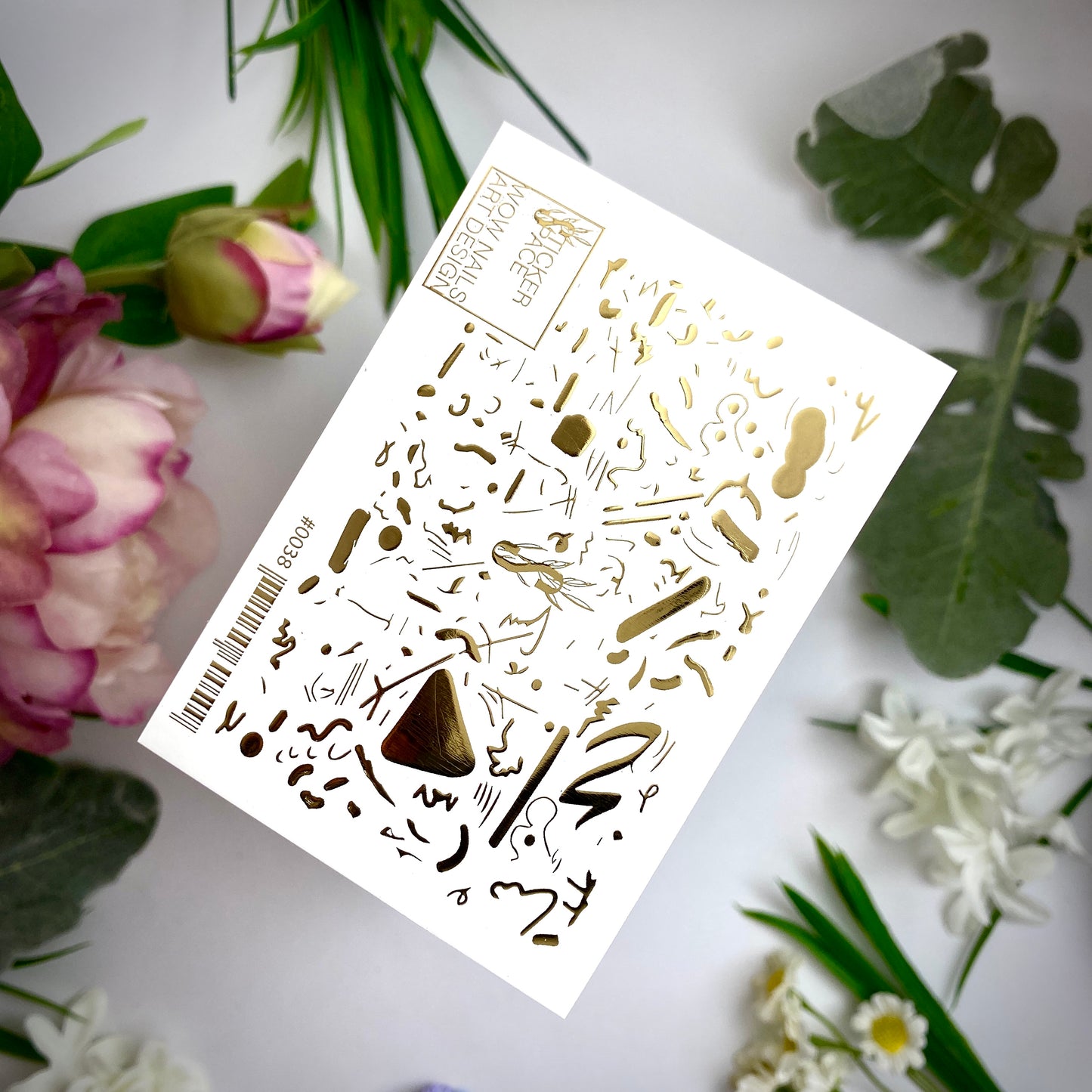 Gold Foil Nail sliders - 0038