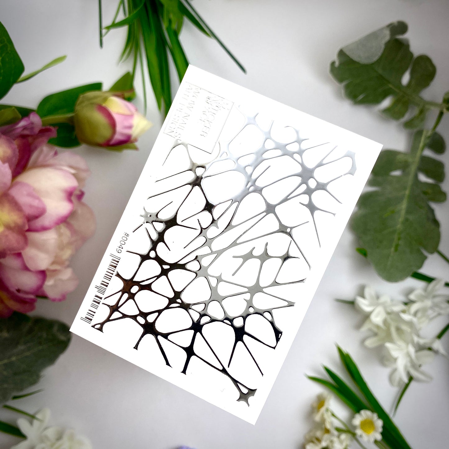 Слайдери для нігтів зі срібної фольги - 0049