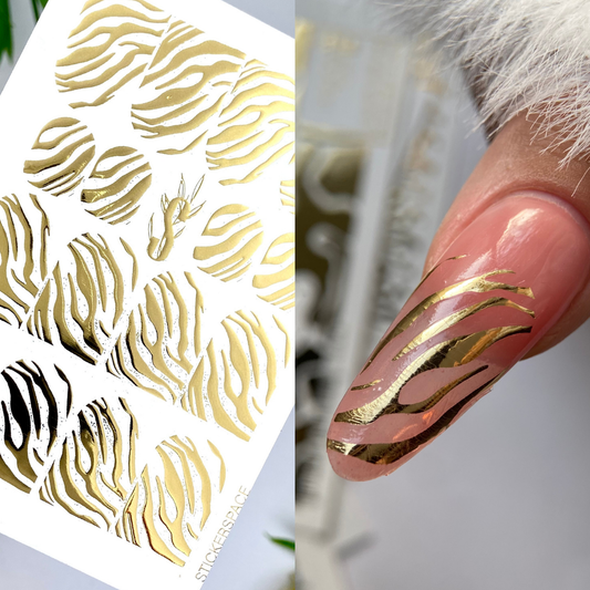 Слайдери для нігтів із золотої фольги - 0027