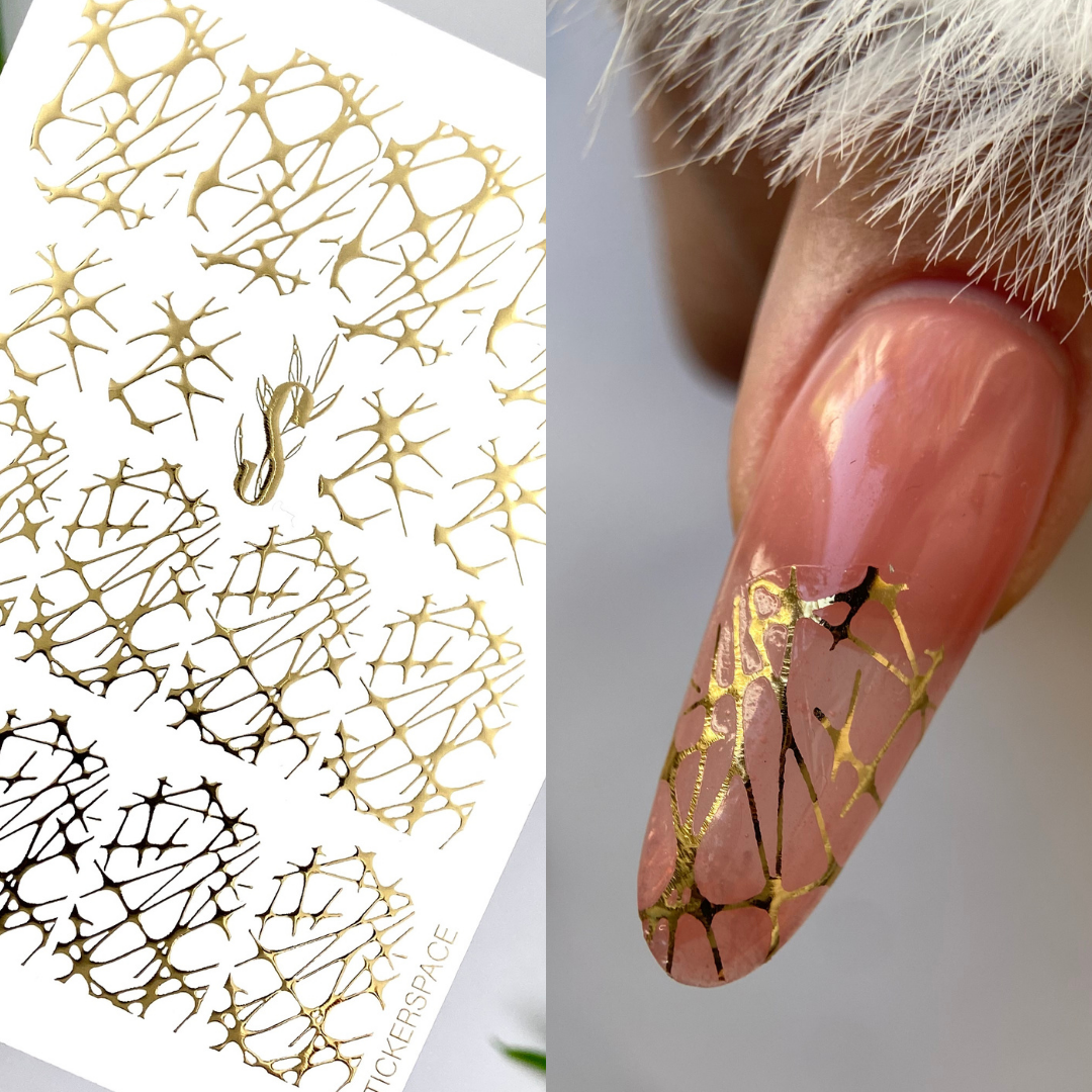 Gold Foil Nail sliders - 0026