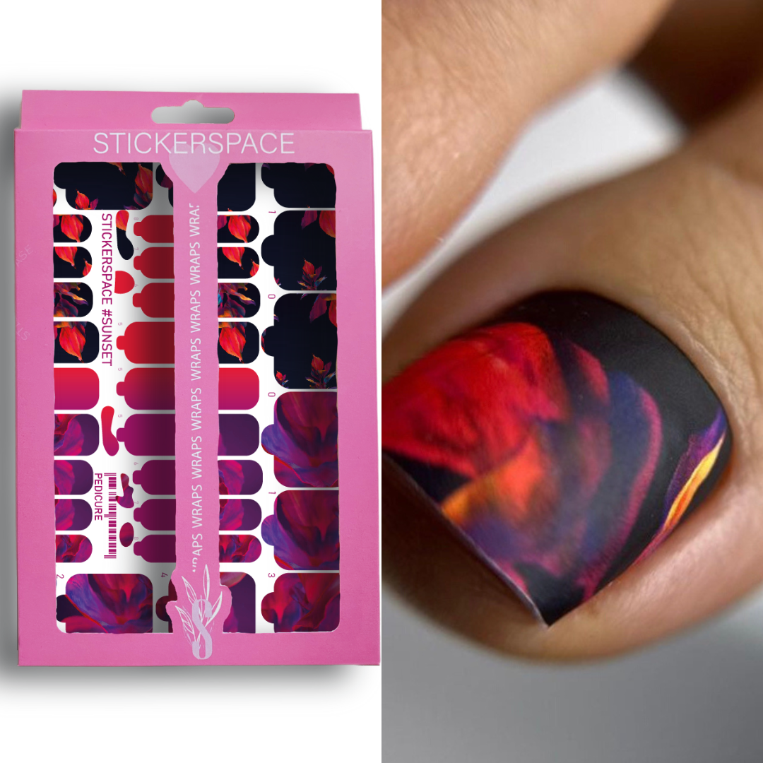 Nail pedicure wrap "Sunset"