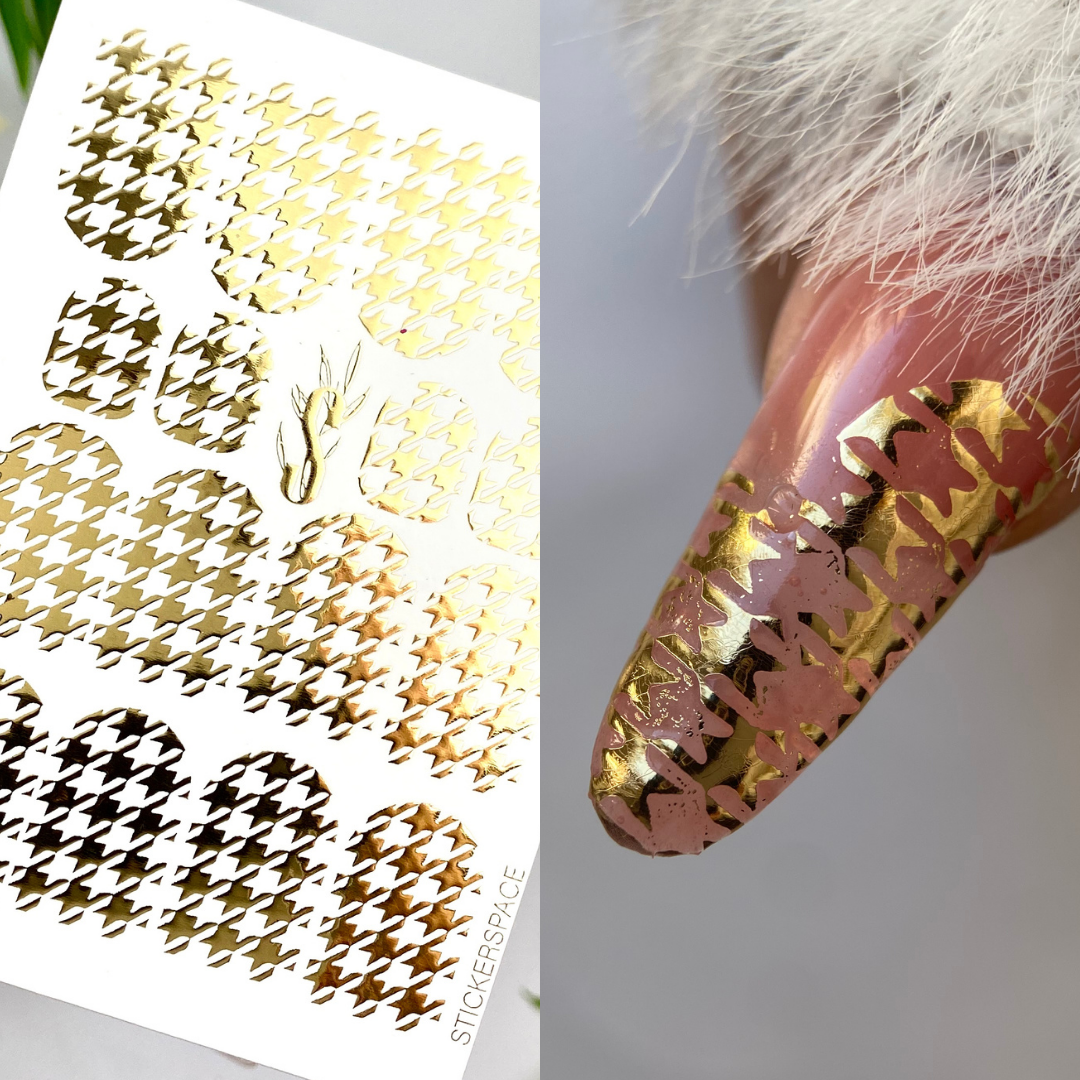 Слайдери для нігтів із золотої фольги - 0023