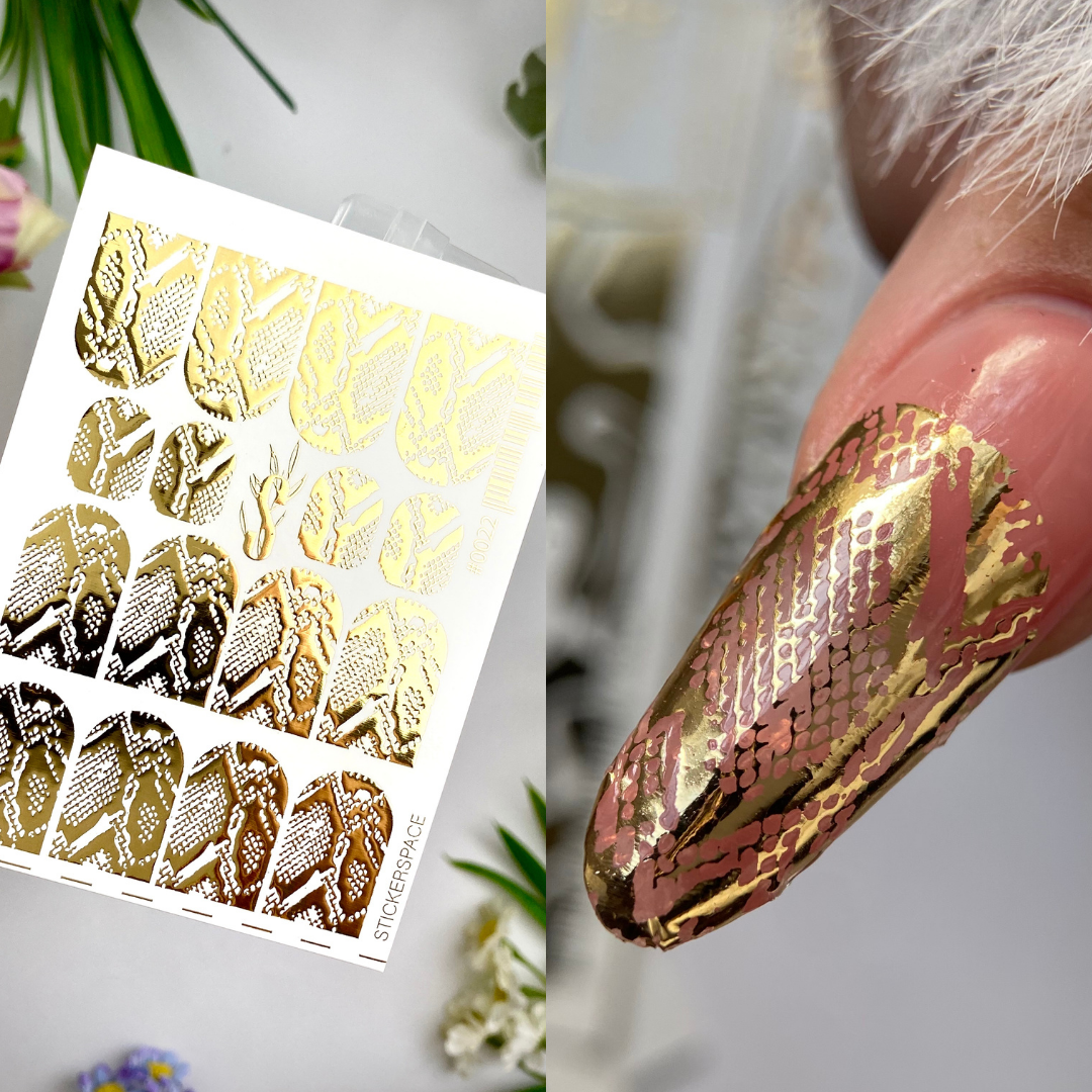 Gold Foil Nail sliders - 0022