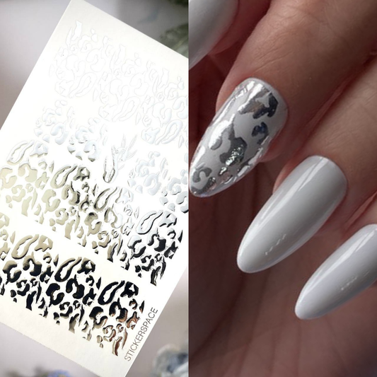 Слайдери для нігтів зі срібної фольги - 0065