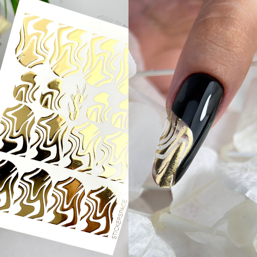 Gold Foil Nail sliders - 0020