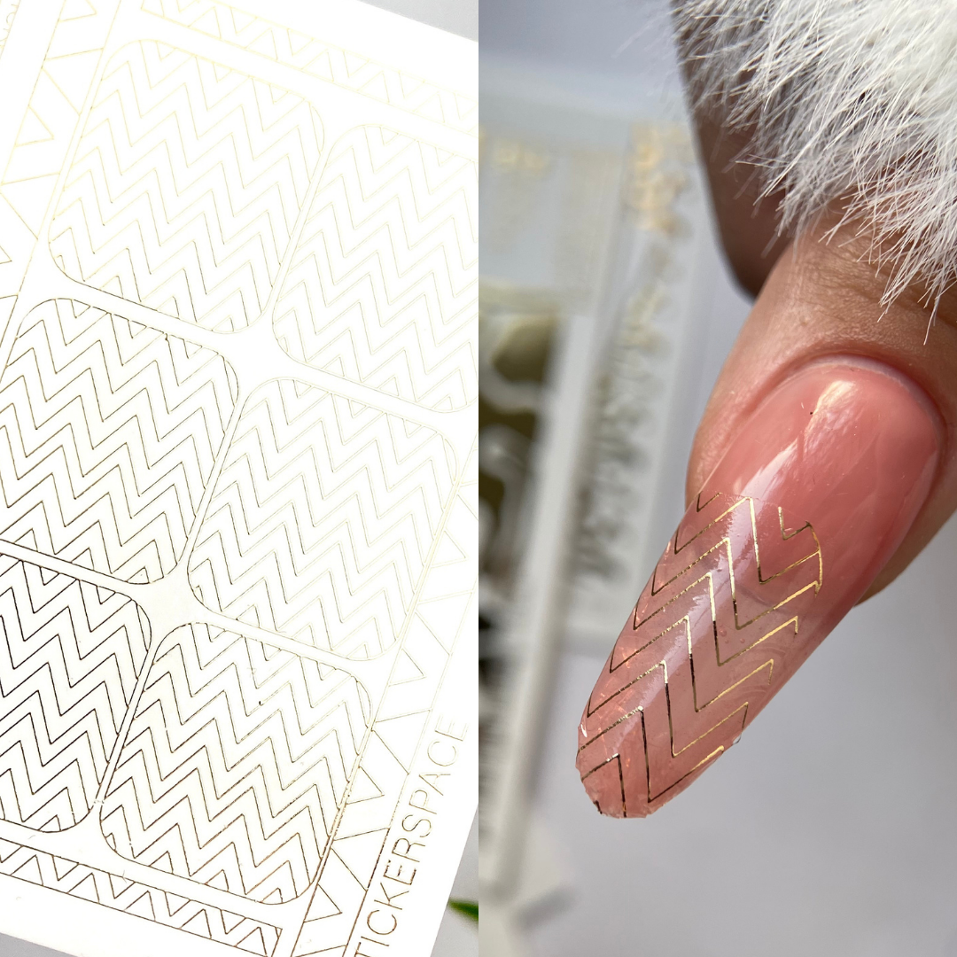 Слайдери для нігтів із золотої фольги - 0018