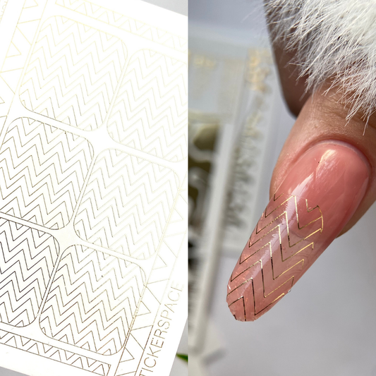 Слайдери для нігтів із золотої фольги - 0018