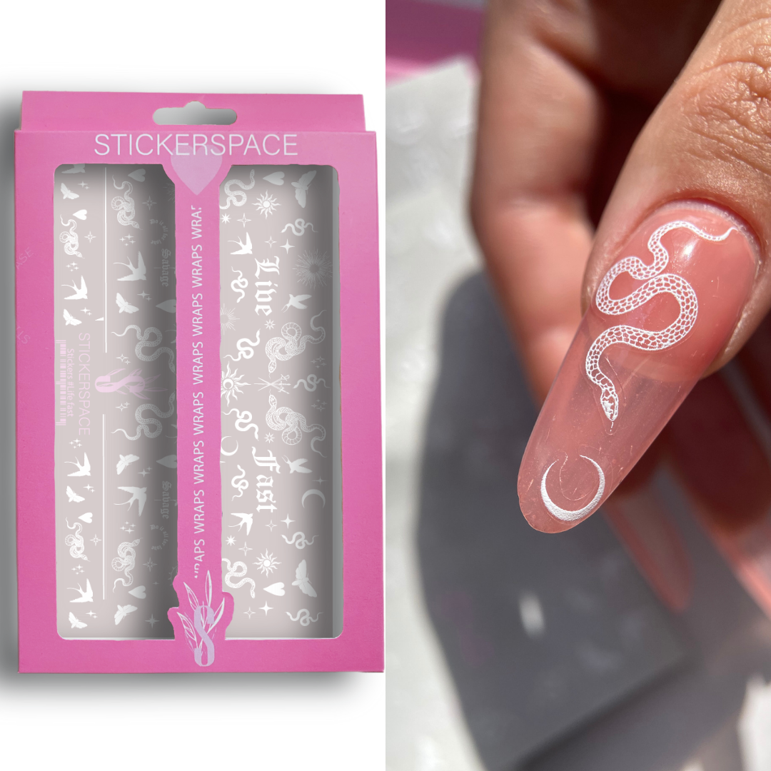 Nail stickers "Live Fast white"