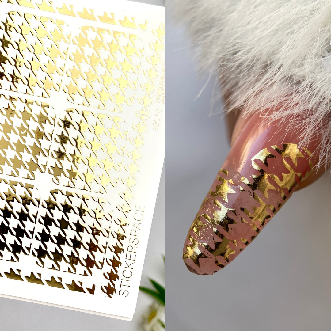 Слайдери для нігтів із золотої фольги - 0016