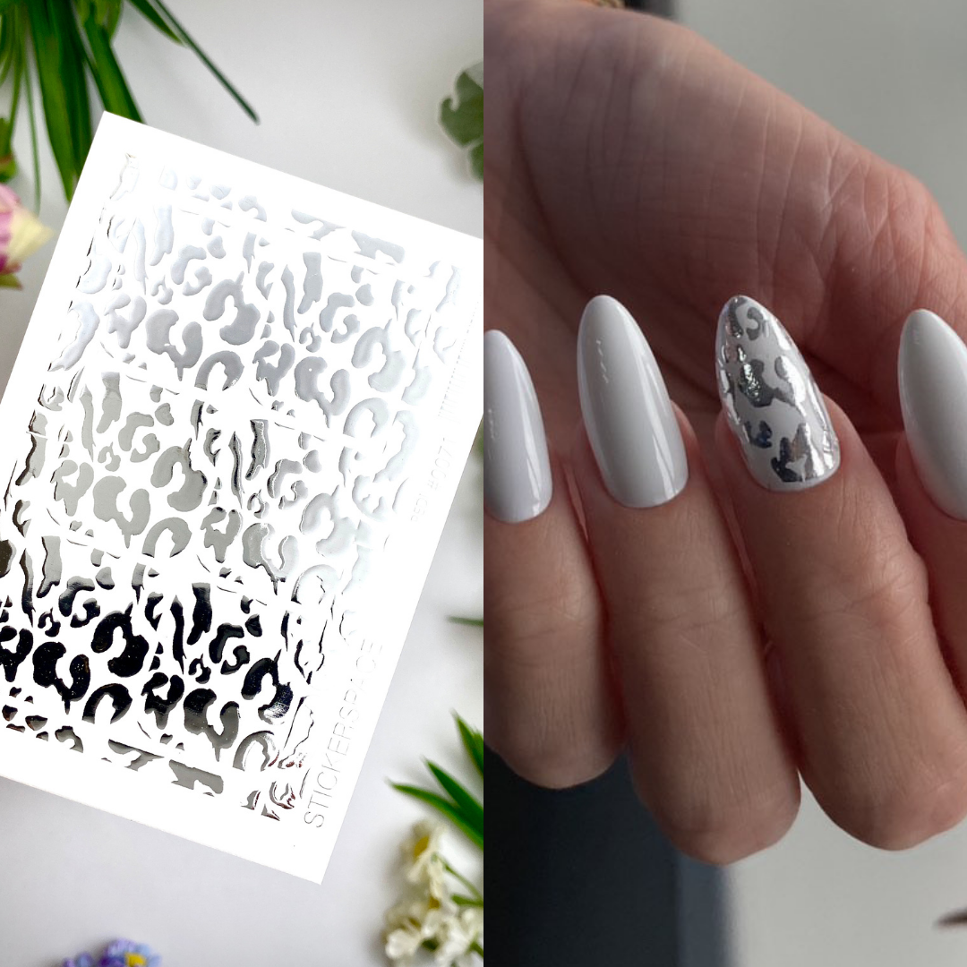 Слайдери для нігтів зі срібної фольги - 0071