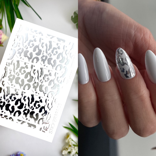 Слайдери для нігтів зі срібної фольги - 0071