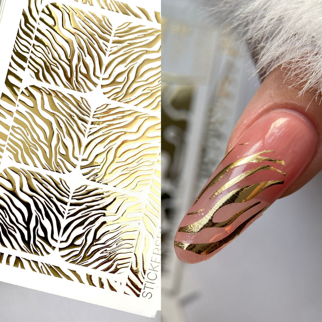 Gold Foil Nail sliders - 0014