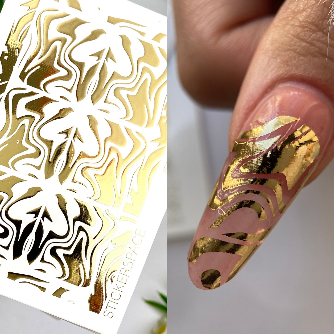 Gold Foil Nail sliders - 0013