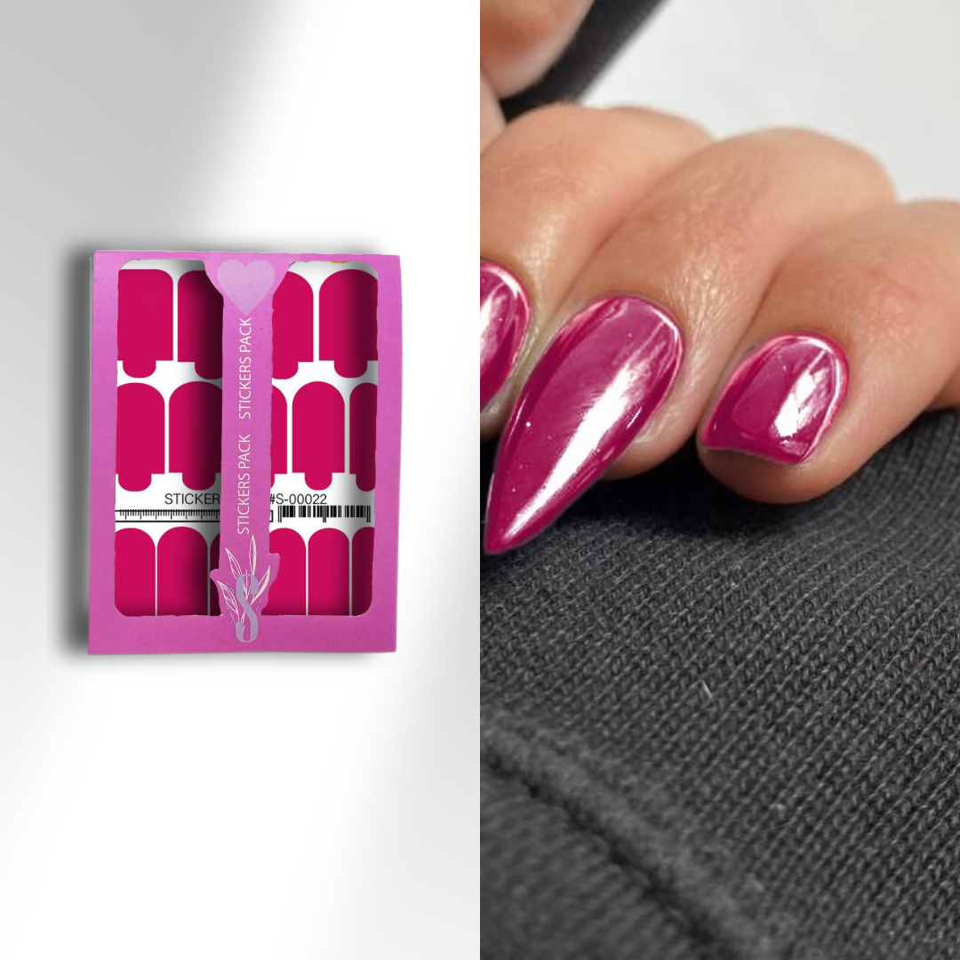 Nail wraps mini Bright pink S-00022