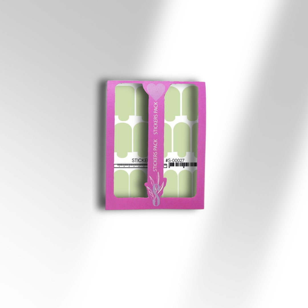 Міні-плівки для нігтів пастельно-зелені S-00027